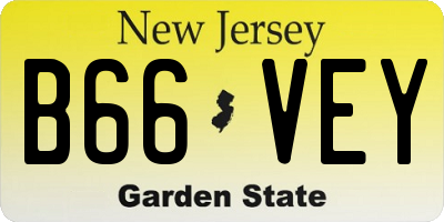 NJ license plate B66VEY
