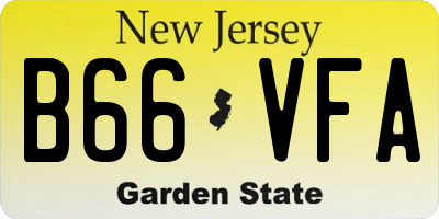 NJ license plate B66VFA