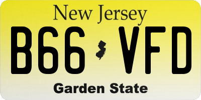 NJ license plate B66VFD