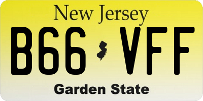 NJ license plate B66VFF