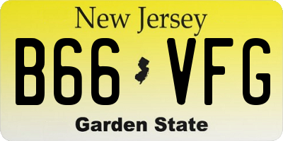 NJ license plate B66VFG