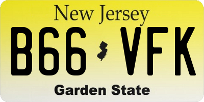 NJ license plate B66VFK