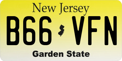 NJ license plate B66VFN
