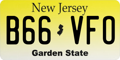 NJ license plate B66VFO