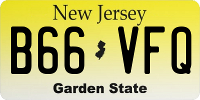 NJ license plate B66VFQ