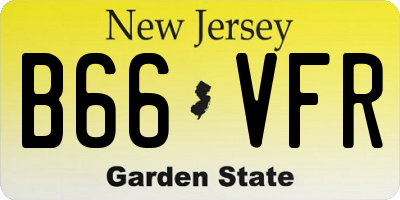 NJ license plate B66VFR