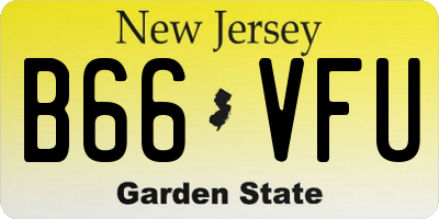 NJ license plate B66VFU