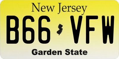 NJ license plate B66VFW