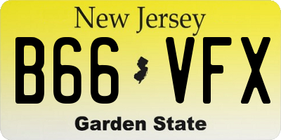 NJ license plate B66VFX