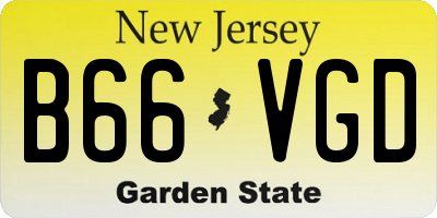 NJ license plate B66VGD