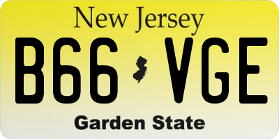 NJ license plate B66VGE