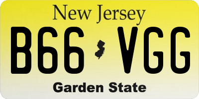 NJ license plate B66VGG