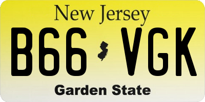 NJ license plate B66VGK