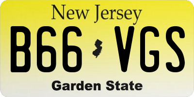 NJ license plate B66VGS