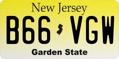 NJ license plate B66VGW