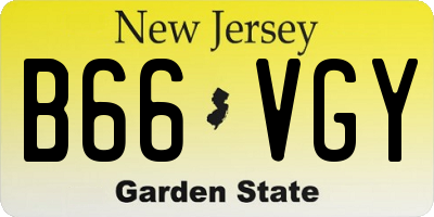 NJ license plate B66VGY