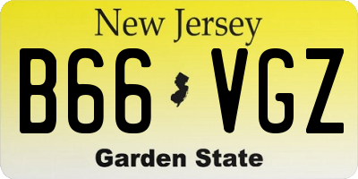 NJ license plate B66VGZ