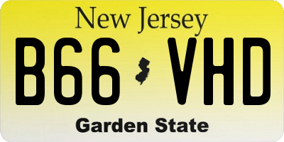 NJ license plate B66VHD