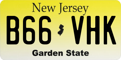 NJ license plate B66VHK