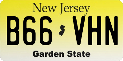 NJ license plate B66VHN