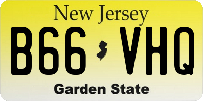 NJ license plate B66VHQ