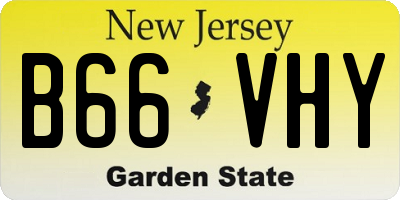 NJ license plate B66VHY