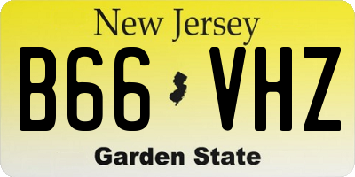 NJ license plate B66VHZ
