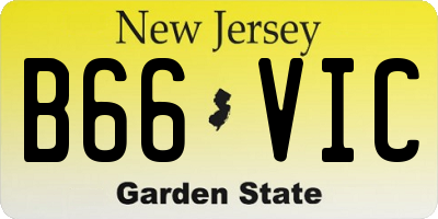 NJ license plate B66VIC