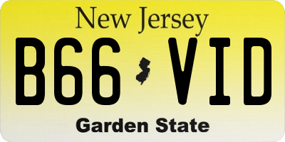 NJ license plate B66VID
