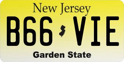 NJ license plate B66VIE