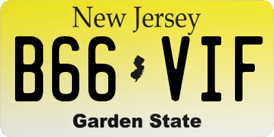 NJ license plate B66VIF