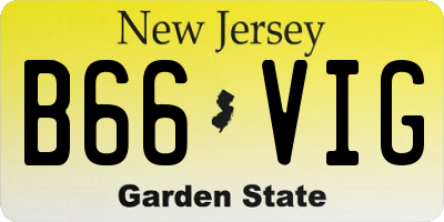 NJ license plate B66VIG
