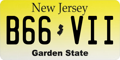 NJ license plate B66VII