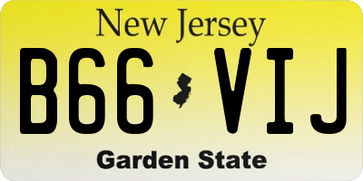 NJ license plate B66VIJ