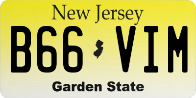 NJ license plate B66VIM