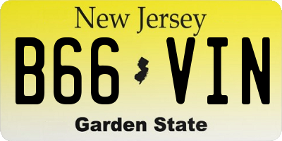 NJ license plate B66VIN