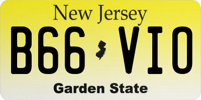 NJ license plate B66VIO