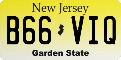 NJ license plate B66VIQ