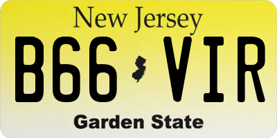 NJ license plate B66VIR