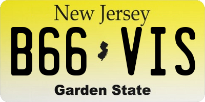 NJ license plate B66VIS