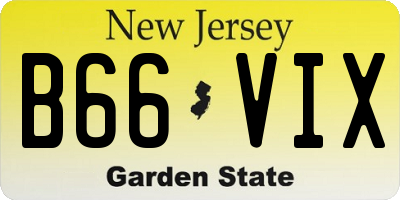NJ license plate B66VIX