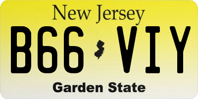 NJ license plate B66VIY