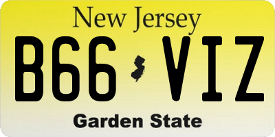 NJ license plate B66VIZ