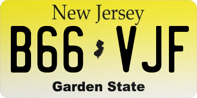 NJ license plate B66VJF