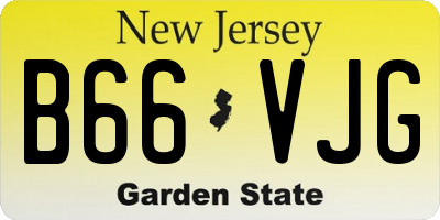 NJ license plate B66VJG