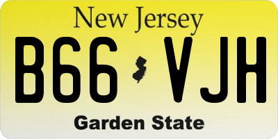 NJ license plate B66VJH