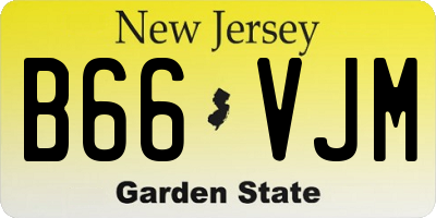 NJ license plate B66VJM