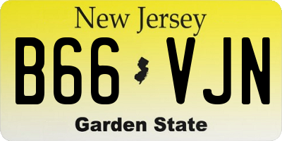 NJ license plate B66VJN