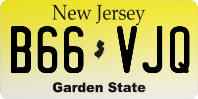 NJ license plate B66VJQ