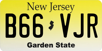 NJ license plate B66VJR